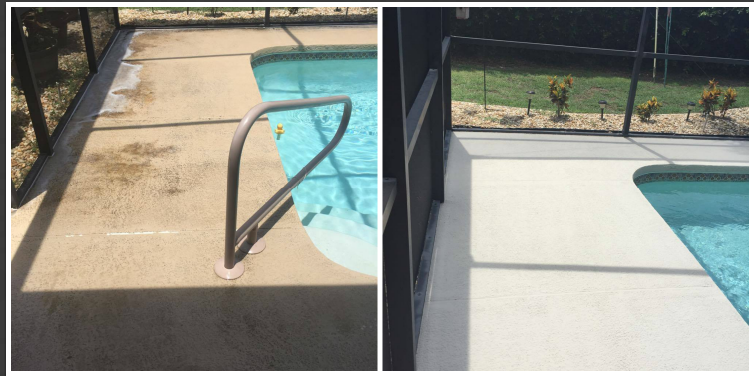 Pool Deck Restoration with a color change Apollo Beach Fl